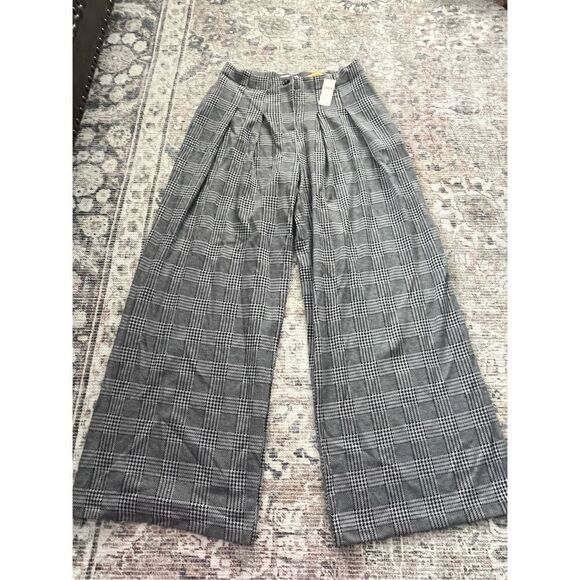 NWT Anthropologie Maeve Houndstooth Wide Leg Pants